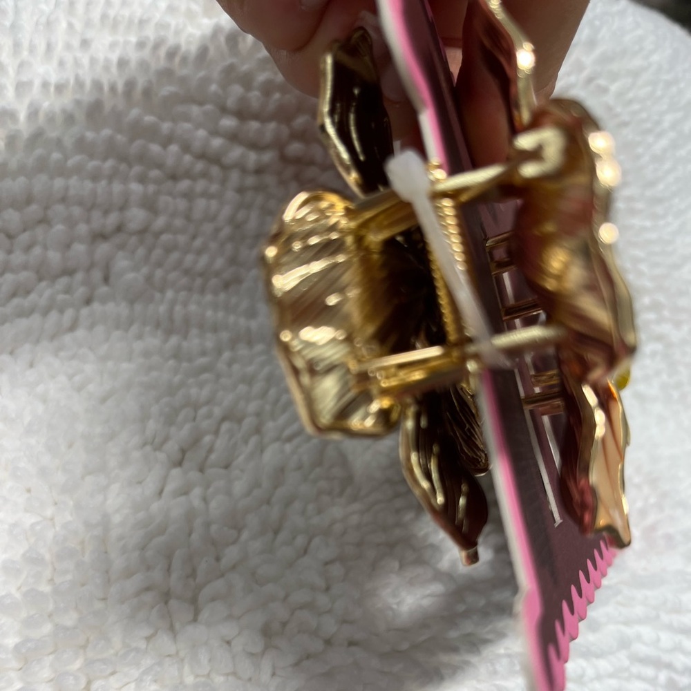 NWT ⚜️🌺⚜️ Sunday State Gorgeous Floral Gem Hair Claw Clips Olive, Cream Brown - Picture 4 of 5